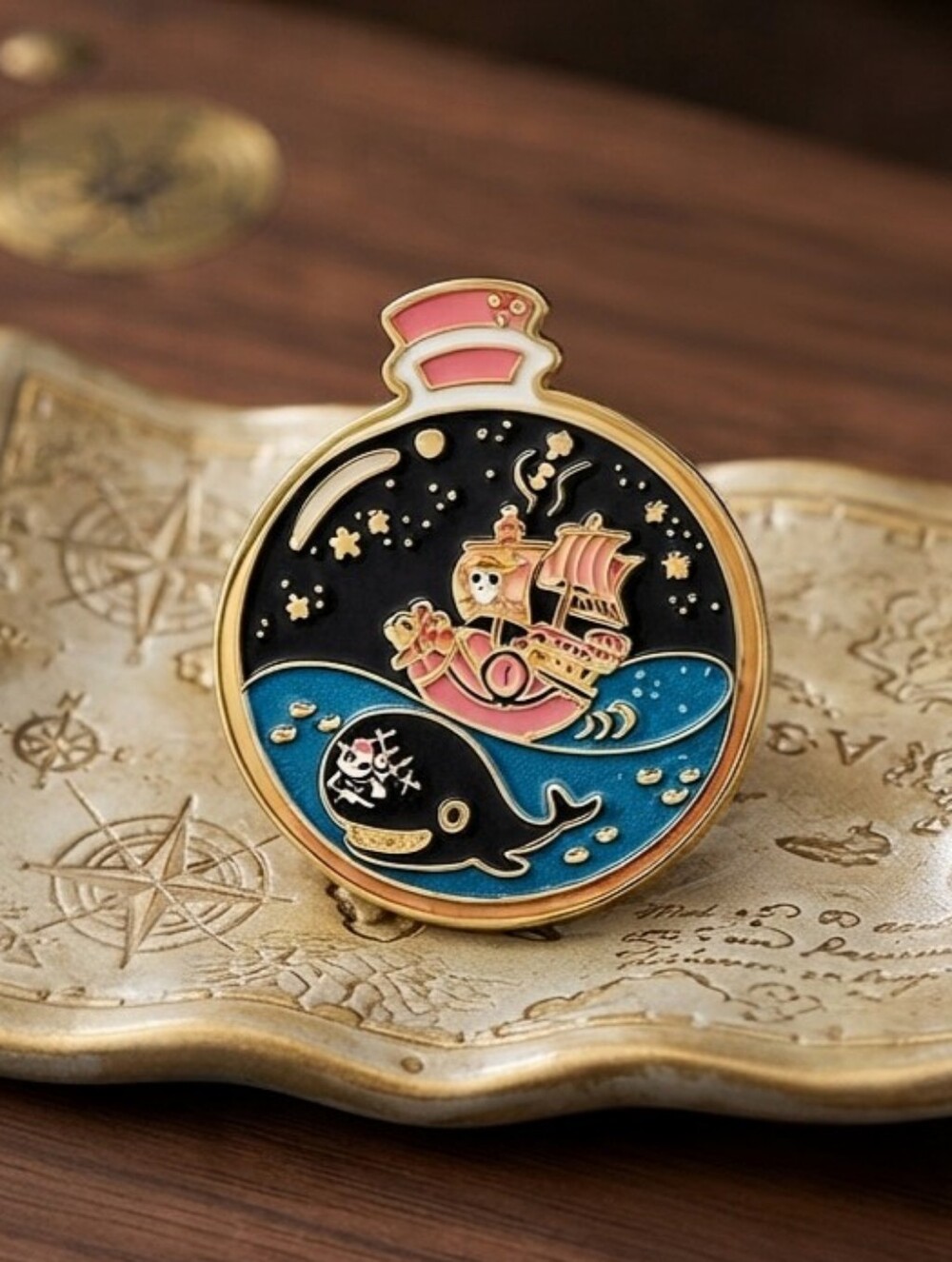 One Piece Thousand Sunny Ship Laboon the Whale Potion Bottle Anime Lapel Pin